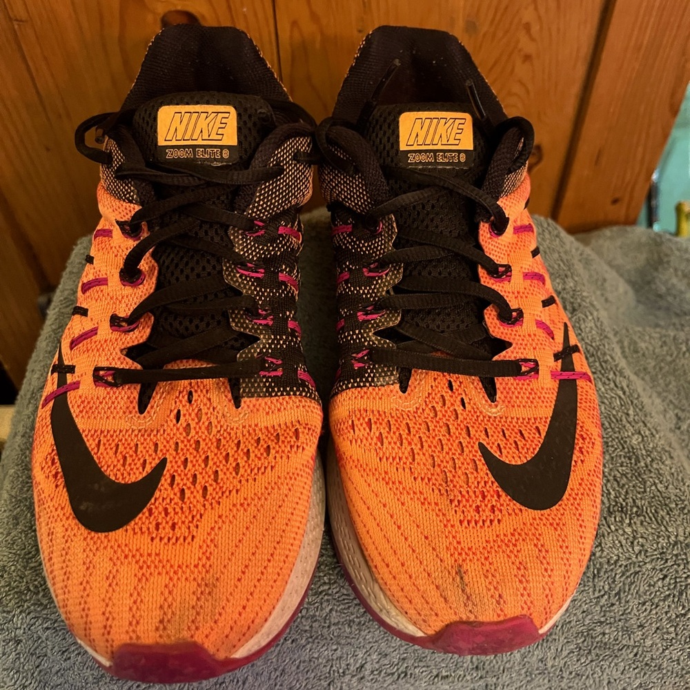 Nike Air Zoom Elite 8 Bright Citrus Women’s Running Shoes 8.5 Halloween Orange
